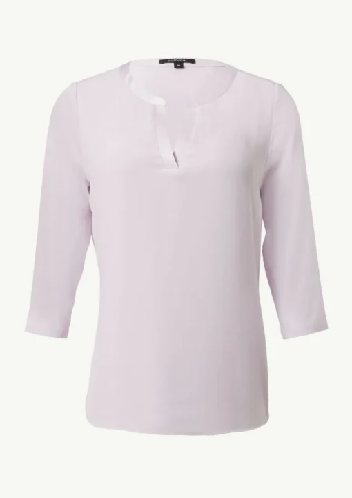 Shirt mit Satinblende im Fabricmix