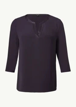 Shirt mit Satinblende im Fabricmix