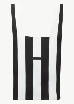 Shopper aus Feinstrick mit Streifen