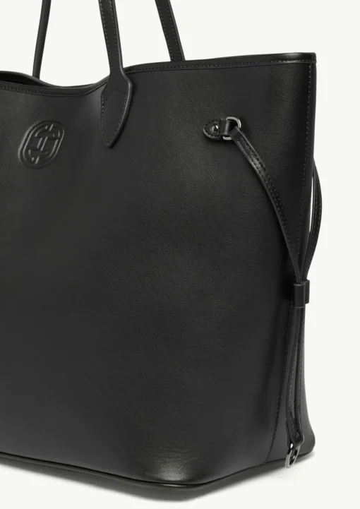 Shopper aus Rindsleder mit Logo-Detail