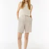 Shorts aus Leinenmix