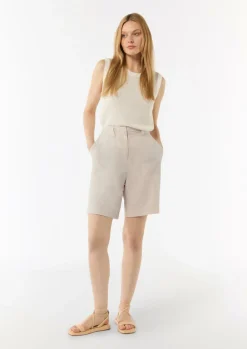 Shorts aus Leinenmix