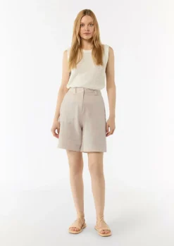 Shorts aus Leinenmix