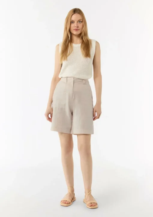 Shorts aus Leinenmix