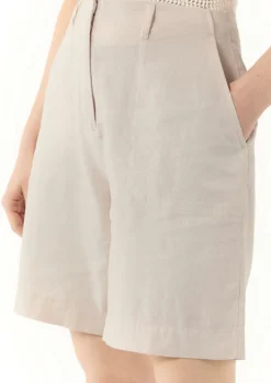 Shorts aus Leinenmix