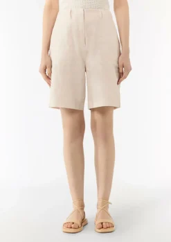 Shorts aus Leinenmix