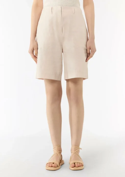 Shorts aus Leinenmix