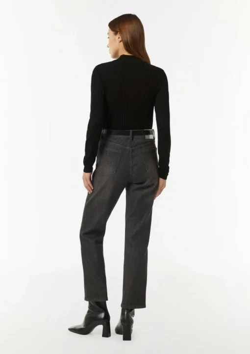 Slim-Fit-Strickpullover mit Paillettenbesatz