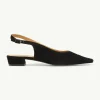 Slingback-Ballerinas aus Veloursleder