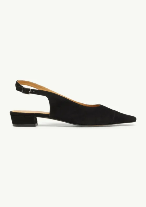 Slingback-Ballerinas aus Veloursleder
