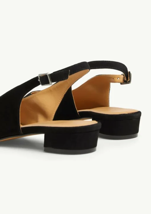Slingback-Ballerinas aus Veloursleder
