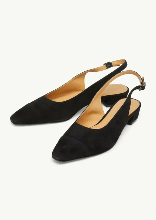 Slingback-Ballerinas aus Veloursleder