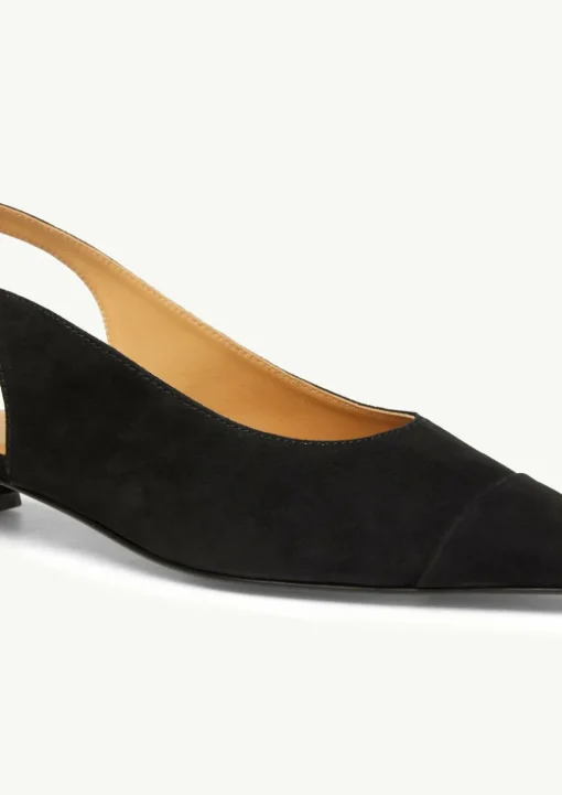 Slingback-Ballerinas aus Veloursleder