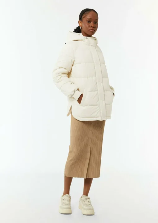 Steppjacke aus Baumwollmix mit Kapuze