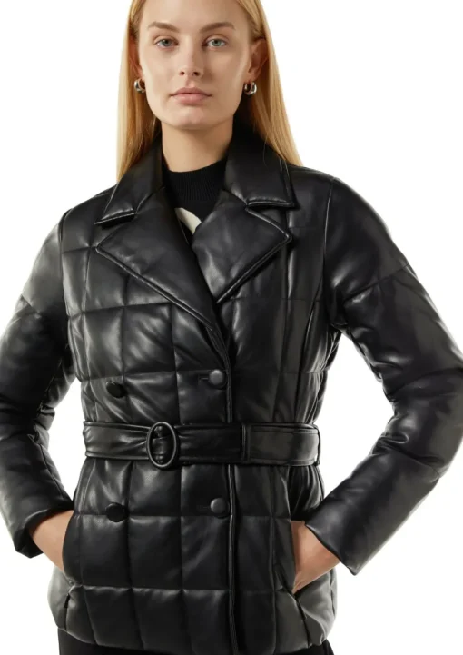 Steppjacke aus Lederimitat