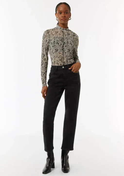 Straight-Leg-Jeans aus Baumwollstretch