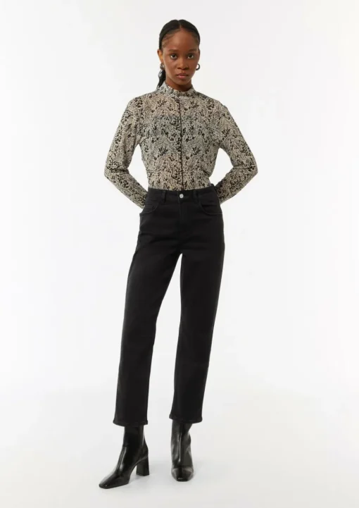 Straight-Leg-Jeans aus Baumwollstretch