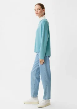 Strickjersey mit Label-Patch