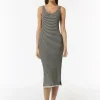 Strickkleid aus Baumwolle mit Streifen