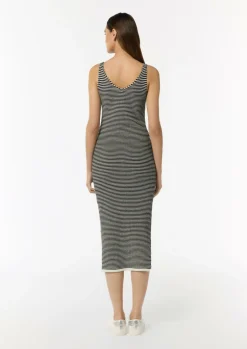 Strickkleid aus Baumwolle mit Streifen