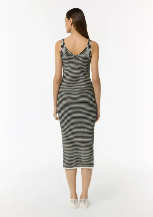 Strickkleid aus Baumwolle mit Streifen