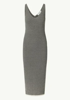 Strickkleid aus Baumwolle mit Streifen