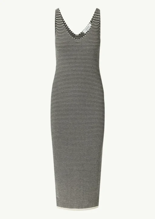 Strickkleid aus Baumwolle mit Streifen