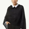 Strick-Poncho mit Glitzergarn und Pailletten