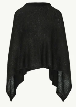 Strick-Poncho mit Glitzergarn und Pailletten