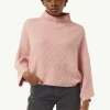 Strick-Poncho mit Stehkragen