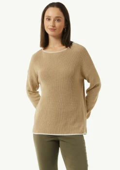 Strickpullover aus Baumwolle mit überschnittenen Schultern