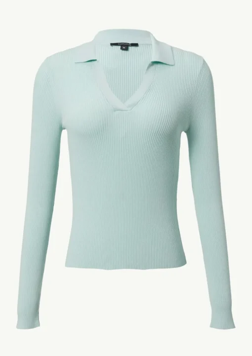 Strickpullover aus Viskosemix mit Polokragen
