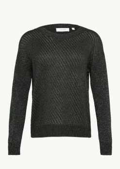 Strickpullover mit Ajourmuster mit Glitzergarn