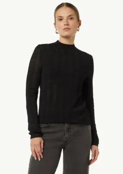 Strickpullover mit Fischgrätmuster und Rippbündchen