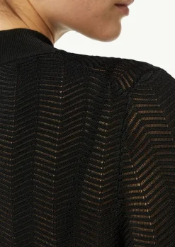 Strickpullover mit Fischgrätmuster und Rippbündchen