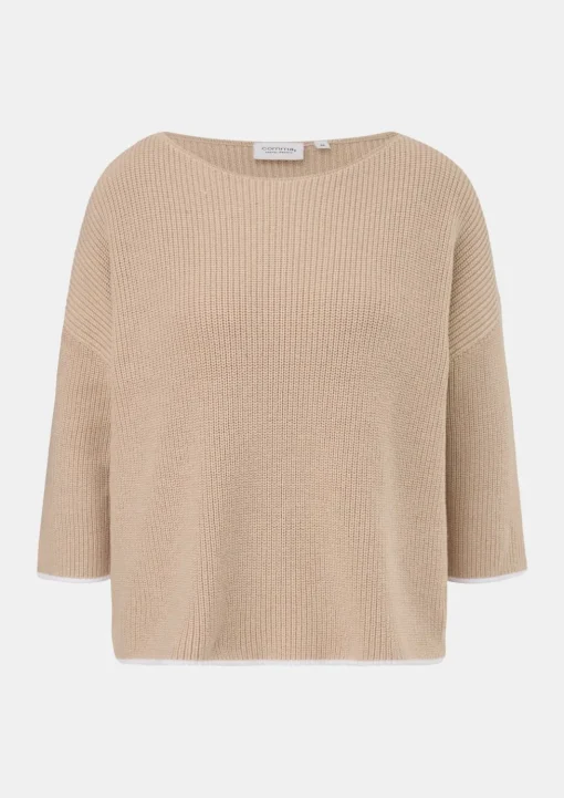 Strickpullover mit Kontrast-Details