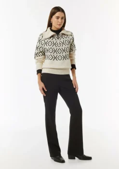 Strickpullover mit Troyer-Kragen
