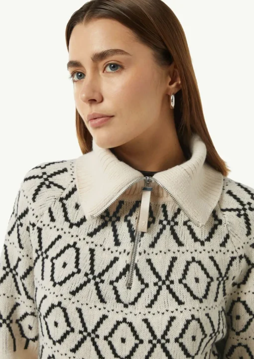 Strickpullover mit Troyer-Kragen