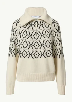 Strickpullover mit Troyer-Kragen