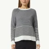 Strickpullover mit variierendem Streifenmuster