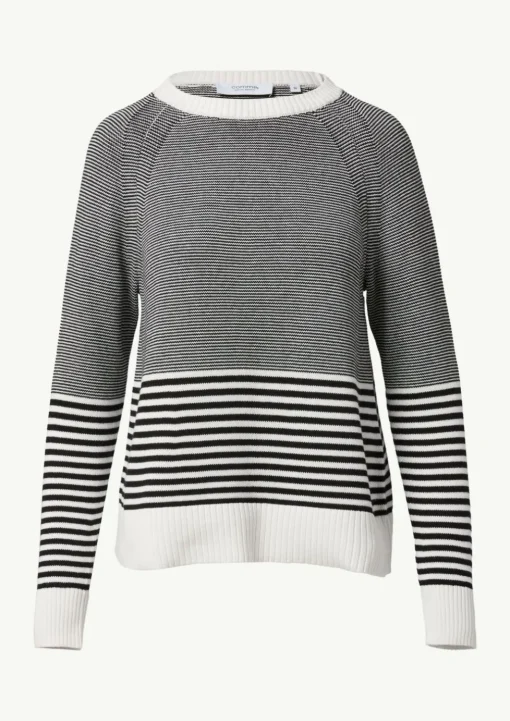 Strickpullover mit variierendem Streifenmuster