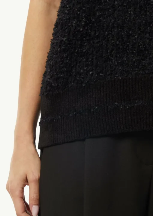 Strickpullover mit V-Ausschnitt und Rippblende