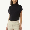 Strick-Shirt aus Lyocellmix mit Faltendetails