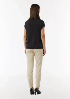 Strick-Shirt aus Lyocellmix mit Faltendetails