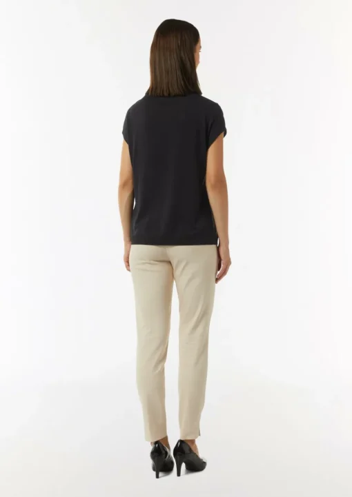 Strick-Shirt aus Lyocellmix mit Faltendetails