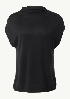 Strick-Shirt aus Lyocellmix mit Faltendetails