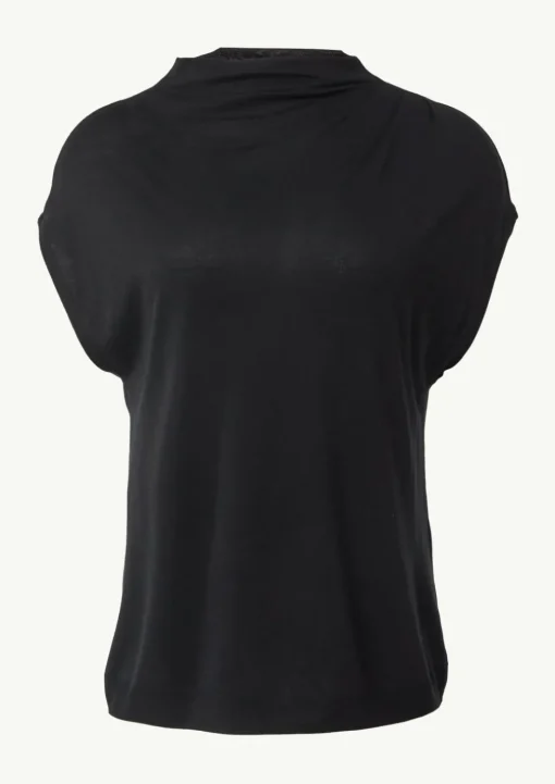 Strick-Shirt aus Lyocellmix mit Faltendetails