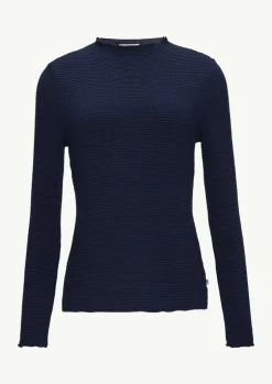 Strukturiertes Jerseyshirt mit Stehkragen