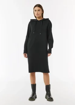 Sweat-Kleid mit Kapuze und Rückenprint