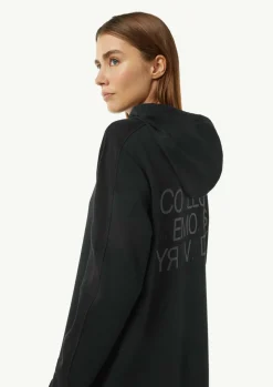 Sweat-Kleid mit Kapuze und Rückenprint